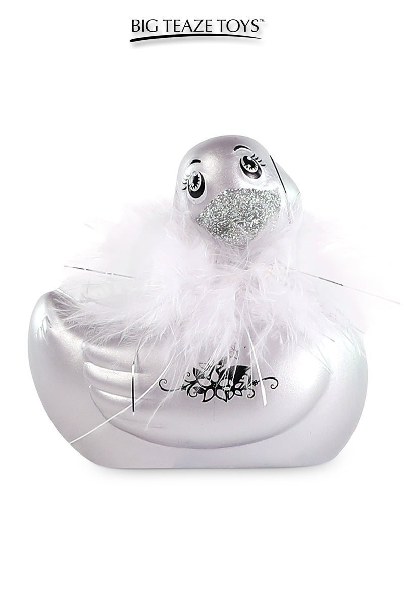 Mini canard vibrant Duckie version Paris argent