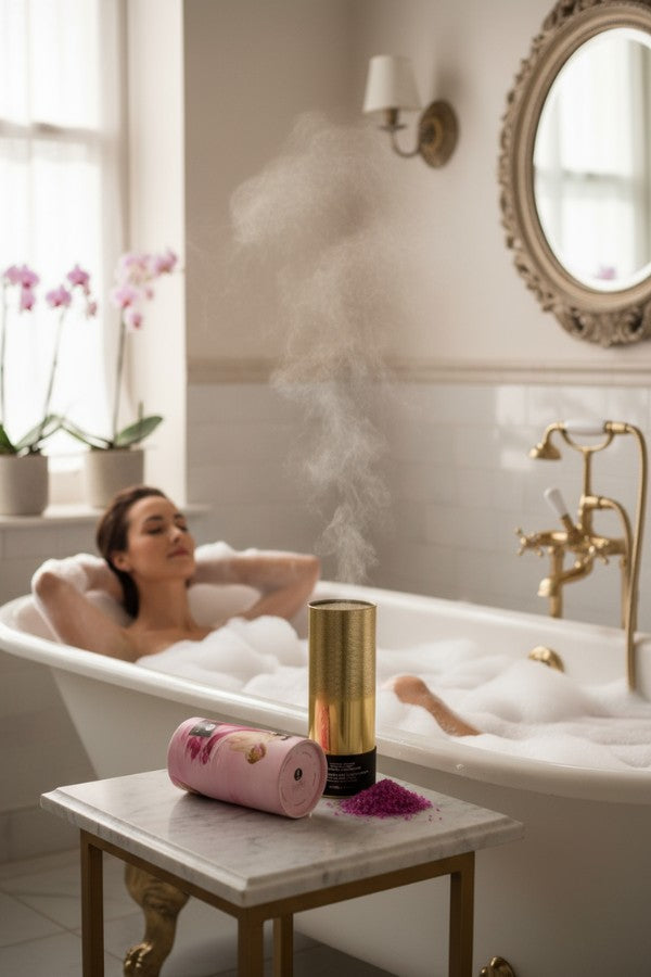Sels de bain aphrodistiques aux pétales de roses