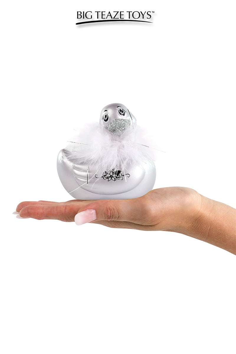 Mini canard vibrant Duckie version Paris argent